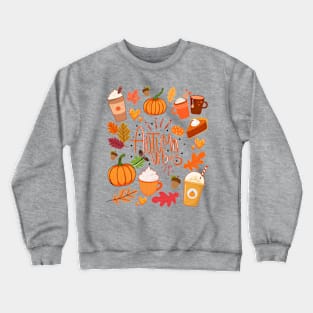 Autumn Vibes Fall Leaves Pumpkin Spice Season Crewneck Sweatshirt